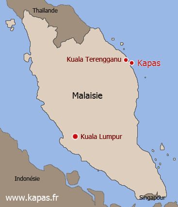 Situation géographique de l'île Kapas
